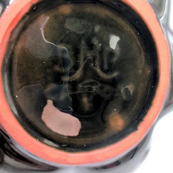 Vtg Blue Mountain Pottery Tulip Bowl 3.5x6.25" Retro Teal/Black Drip Glaze VGC - Picture 6 of 7